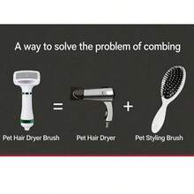 High-Powered Pet Hair Dryer And Comb For Cats And Dogs - A Multi-Functional Grooming Tool For Dogs And Cats, Easily Removes And Cleans Fur With This Electric Hot Air Brush. - White - View 7