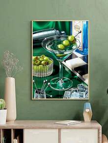 1 pieza DIY Pintura de Diamantes Pegatina Bordado Copa de Vino Champán Paisaje Marino Decoración del Hogar Perforación Completa 30*40cm/40x50cm - Conjuntos - Ver 5