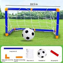 Mini portería de fútbol plegable, la mejor opción para deportes al aire libre en verano, set de marco de poste de fútbol de plástico, juguete deportivo inflable para adolescentes, adecuado para juegos de equipo tanto en interiores como en exteriores - Azul - Ver 7