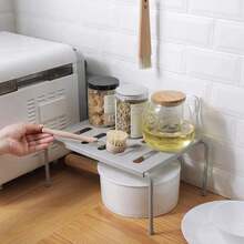 1 Set Adjustable Kitchen Storage Rack, Countertop / Cabinet / Under Sink Use, Expandable Hollow Design, Fits All Cabinet Sizes - Multicolor - View 2