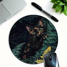 Sunflower Cat Head Marble Cute Mouse Pad, Office Desk Circular Mouse Pad, Small Mini Travel Mouse Pad With Anti Slip Rubber Base, 7.87 Inch Diameter Suitable For Work Wireless Computer Laptop, Office Desk Accessory Single 47g - View 12