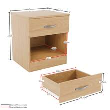 Home Discount Vida Designs Riano 1 Drawer Bedside Chest Cabinet Table Nightstand Coffee Sock Drawers Storage Organisation Display - Pine - Pine - View 4