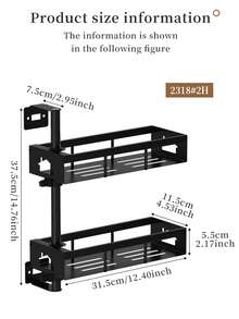 Estante giratorio de especias de cocina de 2 niveles, construcción de acero al carbono, estante multifuncional para almacenamiento de especias y condimentos, organizador de frascos de especias de cocina, estante multiusos con superficie fácil de limpiar y resistente, organizador de frascos de especias para cocina - Multicolor - Ver 2