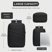 Large Laptop Backpack For Men Women 15.6 Inch Laptop Bag Padded Computer Rucksack With USB Charging Port Multiple Pockets For Work School Travel Use - Black - View 3