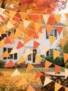 72/36/12 piezas Banderas triangulares de tela, Guirnalda de banderas de algodón, Decoraciones de banderas, Bandera triangular naranja colgante decorativa, Decoración de otoño, Boda de otoño, Fiesta de cumpleaños, Eventos familiares de Acción de Gracias, Decoración colgante de jardín al aire libre, Cosecha, Decoraciones de banderas para eventos de otoño, Adecuado para entrada, habitación, jardín, banderas coloridas, fiesta, celebración, vacaciones, boda, decoraciones. - A - Ver 8