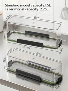 Contenedor de almacenamiento de pan, caja de pan hermética de gran capacidad, adecuada para la encimera de la cocina, puede almacenar tostadas, pan, pasteles, tortillas, pastelería, caja de almacenamiento apilable que ahorra espacio, adecuada para la despensa y el refrigerador - Multicolor - Ver 11