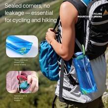 1pc 650ml Collapsible Water Bottle, Portable PE Water Bottle, Suitable For Outdoor Activities, Providing Enough Water For Cycling, Motorcycle, Car, Hiking, Camping And BBQ, Suitable For Outdoor Use, Outdoor Cycling Sports Water Bottle, Mountain Climbing Portable Water Cup, PE Plastic Collapsible Water Bag, Gift Promotion Water Storage Pouch - Multiple Styles - View 2