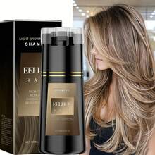 Hair Dye Shampoo, Hydrating Formula With Ginseng Extract, Reishi Extract, Black Sesame Seed Extract,  Strengthen & Repair Dry Damaged Hair, Scalp Care For Daily Use - 淺棕色 - 查看 2