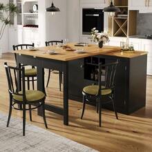 High-End Extendable Bar Table With 360° Rotation And Storage Space, Adjustable Length From 120 To 180 Cm, Ideal For The Living Room, Dining Room, Or Office. Black Extendable Designer Bar Table. - Black - View 5
