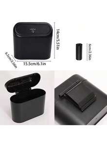 1pc Car Door Side Hanging Trash Can With Lid Storage Bin And 15pcs Garbage Bags Set - Square Trash Can - View 4
