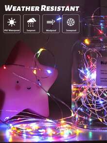 1pc Solar String Lights,Garden Solar Lights Outdoor Waterproof,32M/22M/17M/12M/7M Solar Fairy Lights,8-Modes LED String Lights,For Outside Garden Patio Yard Fence Christmas Tree Decoration,Wedding, Party,Home,Lawn,Holiday Decor - Black - View 5