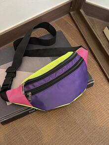 Tas Pinggang Wanita Patchwork Baru, Tas Selempang Bahu, Tas Dada Modis - MultiWarna - View 7
