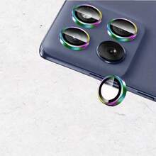 Película protectora de lente de cámara para Edge 70/Edge 60 Fusion/Edge 70 Fusion, protector de lente Eye con anillo de metal de dureza 9H resistente a arañazos, cobertura completa, almohadilla protectora de lente de cámara con anillo de metal, fácil instalación con herramienta de posicionamiento, película protectora de lente, almohadilla protectora de lente - Multicolor - Ver 4