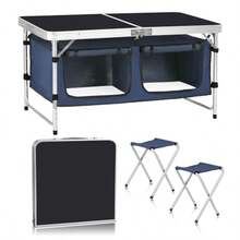 Picnic Folding Table And Chairs - Blackbig - View 2