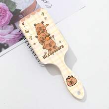 1pc Capybara Pattern Cushion Hair Brush, Scalp Massage Detangling Hair Comb, Cute Cartoon Capybara Air Cushion Brush, Anti-Static Smooth Hair Air Cushion Comb, Scalp Massage Comb, Portable Home Styling Comb, Soft Healing Style Hair Care Comb - Multicolor - View 8