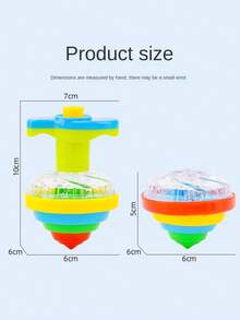 1/2/4pcs Fun LED Glowing Gyroscope, Flashing Spinning Top Toy, Light-Up Spinning Toy, Light-Up Toy, Dark Party Supplies, Birthday Gift, Christmas Gift (Some Parts Color Random, Manual Measurement Size May Have Slight Error) - Multicolor - View 12