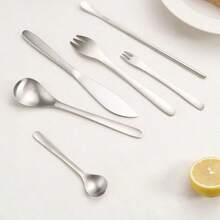 304 Stainless Steel | Yanagi Sori's Style | Western Dinnerware Set, Hotel Restaurant Japanese Dinnerware, High-End Knife, Fork, And Spoon - View 2