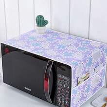 Funda antipolvo impermeable para refrigerador con bolsillos de almacenamiento laterales, protector para la parte superior del refrigerador, organizador de cocina - Ver 12
