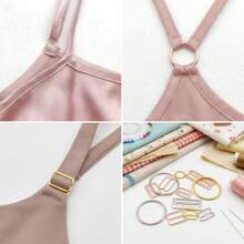 HSDOUBLE 300pcs/Pack Metal Bra Rings, Sliders, Bra Strap Hooks, Adjustable Buckles, Lingerie Strap Adjustment Accessories, Used For Lingerie Swimwear Adjustment Sewing Accessories - 300pcs - View 8