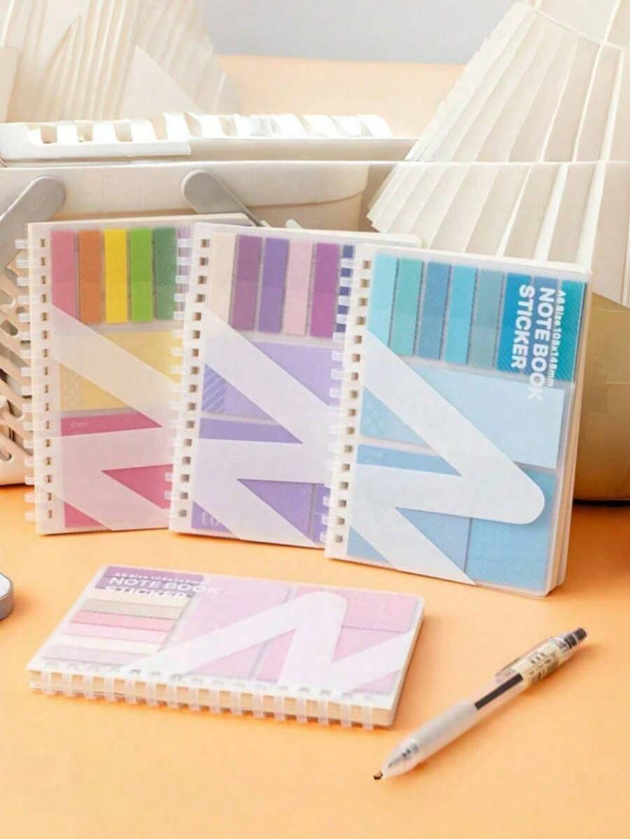 Portable Multi-Functional Sticky Notes, Student Notebook, Office Letter Paper, Self-Adhesive Easy To Use. Suitable For Office, Home, School Use, School Supplies And Back To School Season - B - View 1