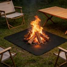 1pc Multi-Purpose Double-Sided Oil-Proof & Waterproof BBQ Mat, Suitable For Outdoor Grill, Fire Pit And Indoor Fireplace | Durable Fiberglass, Easy To Clean, Heat Resistant, Non-Slip Surface, Multiple Sizes (42x60in, 30x48in), Fire Pit Cover, Fire Pit Protection, Heat Resistant Extra Thick Material - Thick - View 7