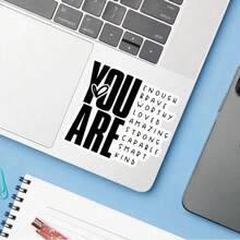1/3pcs Waterproof Vinyl Stickers, You Are Enough Brave Worthy Loved Positive Affirmation Text Decals, Self-Adhesive Motivational Stickers, Suitable For Laptop Water Bottle Car Desktop, Inspirational Encouragement Gift For Women Girls Teenagers - A - View 4