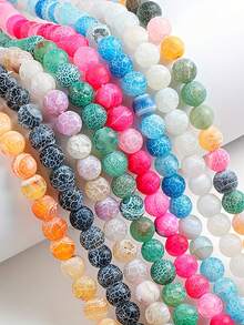  Natural Round Frosted Weathered Beads, Available In Multiple Colors OF 8MM, Suitable For DIY Jewelry Making, Bracelets, Necklaces, Phone Chains, Pendants - Multicolor - View 2