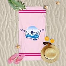 1pc Ultra Soft Swimming Pattern Beach Towel For Beach Pool Party - Vacation Beach Accessory Beach Blanket Pool Towel - Multicolor - View 6