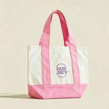 Trader Joe Large Tote Shopping Bag Cotton Canvas Embroidered Bag - 多色1 - 查看 16