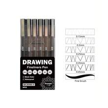 6pcs/Set Syringe Hook Line Pens, Multiple Tip Sizes, Suitable For Art Painting, Sketching, Students And Art Enthusiasts, Back To School - Sets - View 10