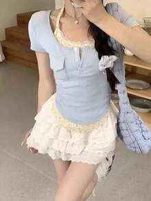 Women Tops - Blue - View 1