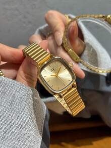 This Classic Women's Quartz Watch Is Elegant And Exquisite, Perfect For Daily Wear And Commuting, And Also Makes An Ideal Gift. - Gold - View 2