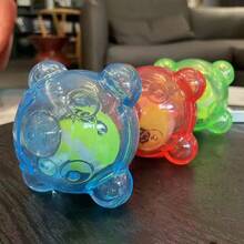 1pc Blue Green Pink Transparent High Elastic Dog Toy Ball With Built-In Tennis Ball Squeaker, Durable Bite-Resistant Interactive Pet Play Toy - Multicolor - View 8