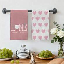 MEMNUN 2入組 粉色水彩愛心 Home Sweet Home 標語印花廚房抹布 40*60cm/45*70cm 超細纖維聚酯纖維材質 現代柔軟洗碗布 廚房巾、洗碗巾、手巾、抹布、家居裝飾、廚房裝飾 烹飪烘焙手巾 廚房配件 可機洗 清潔用品 適用於餐廳廚房、居家裝飾與禮品 全季節 - 彩色 - 查看 8