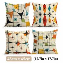 4 buah/1 buah Sarung Bantal Motif Abstrak Geometris Tanpa Isian, Sarung Bantal Cetak Satu Sisi, Cocok untuk Dekorasi Rumah Ruang Tamu dan Kamar Tidur, Sarung Bantal untuk Semua Musim - MultiWarna - View 13