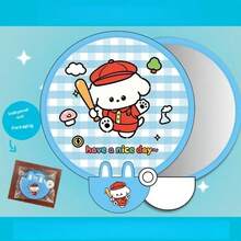 1pc/5pcs/10pcs Cute Cartoon Folding Fan With Storage Bag, Manual Hand Fan, No Charging Needed, Portable Foldable Fan, Fan, Round Fan, Reflective Board - Cartoon Folding Fan - View 6