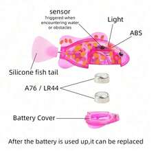 4入迷你電子小丑魚 LED 機器人寵物玩具，觸水即游且動作逼真，適合男孩女孩在泳池或浴缸玩耍，也能逗貓，兒童生日禮物首選 - 彩色 - 查看 7