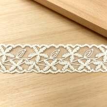 2.8cm 花卉刺繡網眼蕾絲飾邊緞帶 - A730 - 查看 12