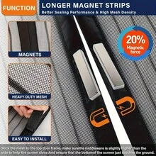 Magnetic Insect Screen Door Curtain, No-Drill Mesh Door Curtain - A - View 9
