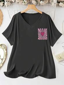Plus Size T-Shirts - Black - View 4
