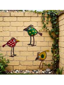 3 Pieces Set Colorful Acrylic Bird Wall Hangings, Bohemian Style, Window And Balcony Decorations, Outdoor Garden Event Decorations, Suitable For Walls, Fences, Patios, Holiday Decorations, Family Gatherings, The Best Choice For Animal Lovers. - One Size Fits All - View 6