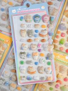 3D Embossed Cartoon Stickers, 3D Stickers For Decorating Phone Cases, Diaries, Water Bottles, Stationery, Sticker Books, These Cute Stickers Are Perfect For Decorating Your Computer - Multicolor - View 13