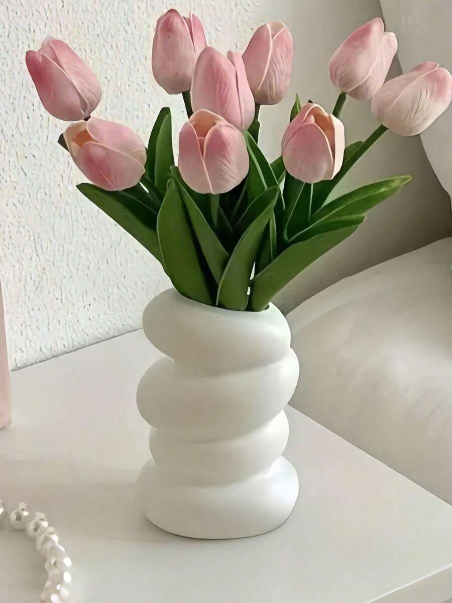 螺旋花瓶 北歐風創意花藝花瓶 桌面裝飾花瓶 創意容器擺件 適用客廳辦公室陽台 乾花鮮花皆可使用 家用桌面裝飾家居必備