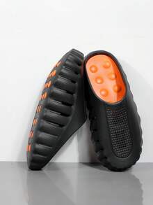 1 Pair Men's Sandals Unisex EVA Massage Slippers 2026 Outdoor New Casual Sports Slippers Couple Fashion Beach Shoes Couple Shoes Men Slippers Women Slippers Suitable For Daily Outings Walking Beach Seaside Play 36-47 Bathroom Slippers Suitable For Spring Summer Autumn Winter - Black - View 3