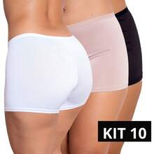 kit 10 Anágua Short Segunda Pele Curta Toque Suave e Caimento Perfeito, Evita Transparência balé - Multicolorido - Visão 1