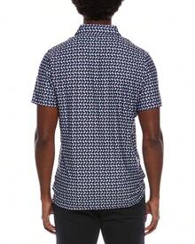 Ben Sherman Bauhaus Geo Tech Jersey Sports Fit Polo Shirt - Màu tím - Xem 3