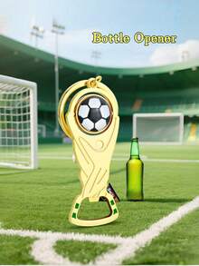 2pcs 2026 World Cup Multifunctional Bottle Opener Keychain, Customized High-Quality Souvenir For Football Fans, Rotatable Pendant - Yellow - View 13