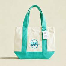 Trader Joe Large Tote Shopping Bag Cotton Canvas Embroidered Bag - 多色1 - 查看 14