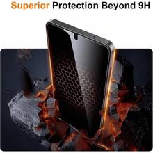 2 قطعة واقي شاشة زجاجي مقسى للخصوصية، مع إزالة الغبار تلقائيًا، متوافق مع Galaxy S25 6.2 بوصة تغطية كاملة فيلم زجاجي مقسى للخصوصية، خالي من الفقاعات، سهل التركيب، واقي شاشة بصلابة 9H، زجاج مقسى، مجموعة تركيب سهلة، متوافق مع حافظة الهاتف، متوافق مع Galaxy S25 Ultra S24+ S23 S22 S21 Series (يتطلب إعادة تسجيل البصمة) - الأسود - مشاهدة 4