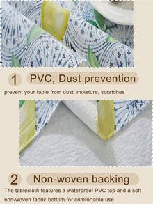 100%防水PVC桌布，耐油防潑水乙烯基長方形桌布，可擦拭桌罩，適用於戶外、野餐、露營，檸檬色 - 彩色 - 查看 7